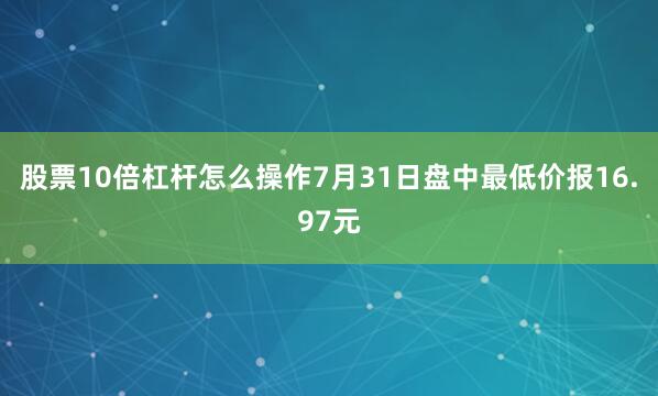 股票10倍杠杆怎么操作7月31日盘中最低价报16.97元